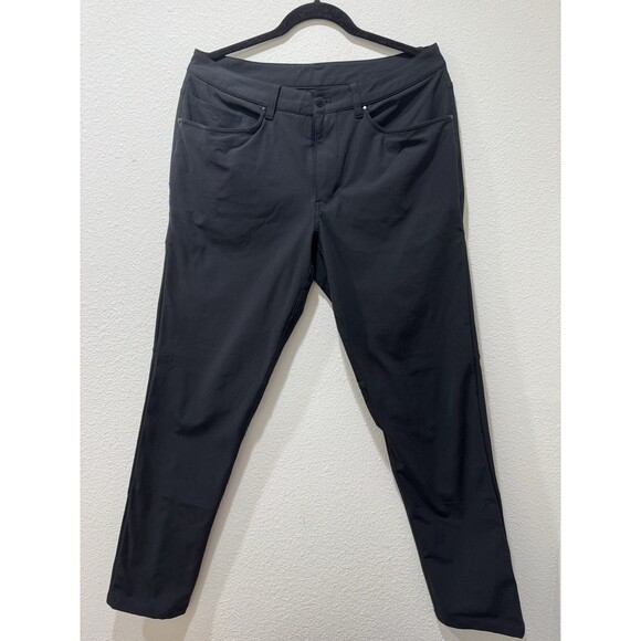 Lululemon ABC Classic Fit Warpstreme Pants Men Sz 32'' Black Golf Performance - Picture 1 of 6